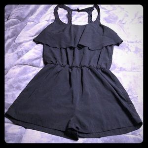 Black Lacey Back Romper